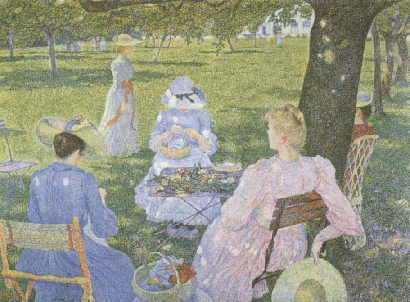 Theo Van Rysselberghe Family in an Orchard oil painting picture